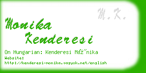 monika kenderesi business card